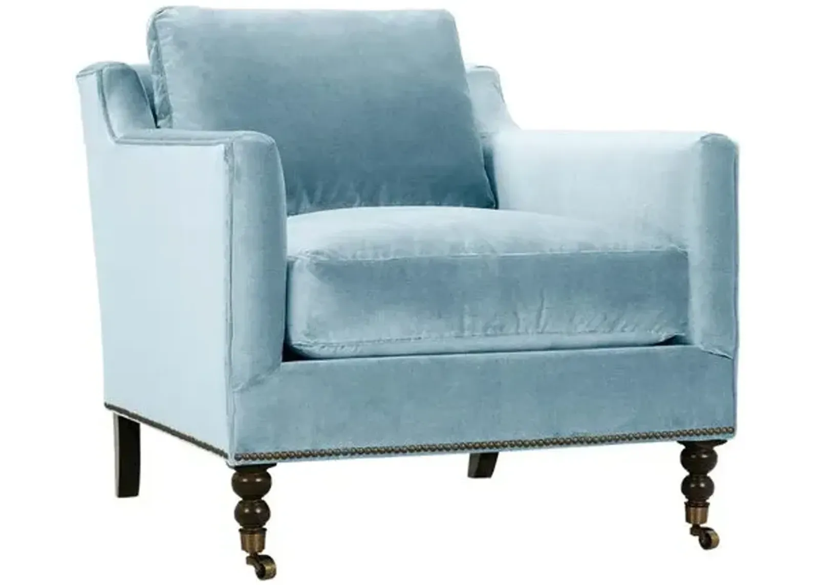 Margot Velvet Accent Chair - Blue, Comfortable, Durable, Velvet Upholstery, Cushioned