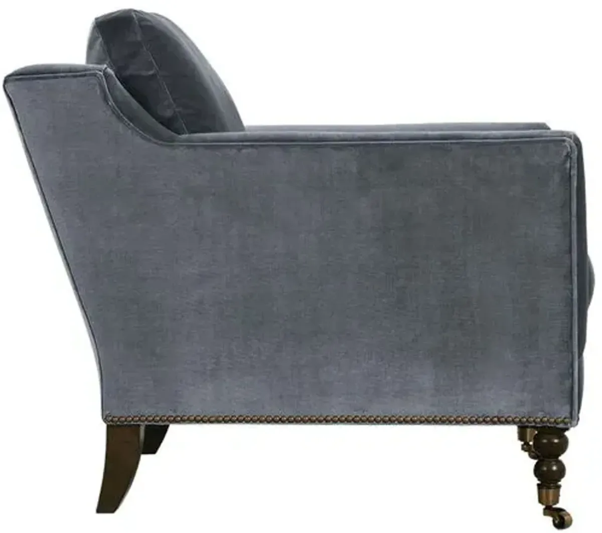 Margot Velvet Accent Chair - Gray, Comfortable, Durable, Velvet Upholstery, Cushioned