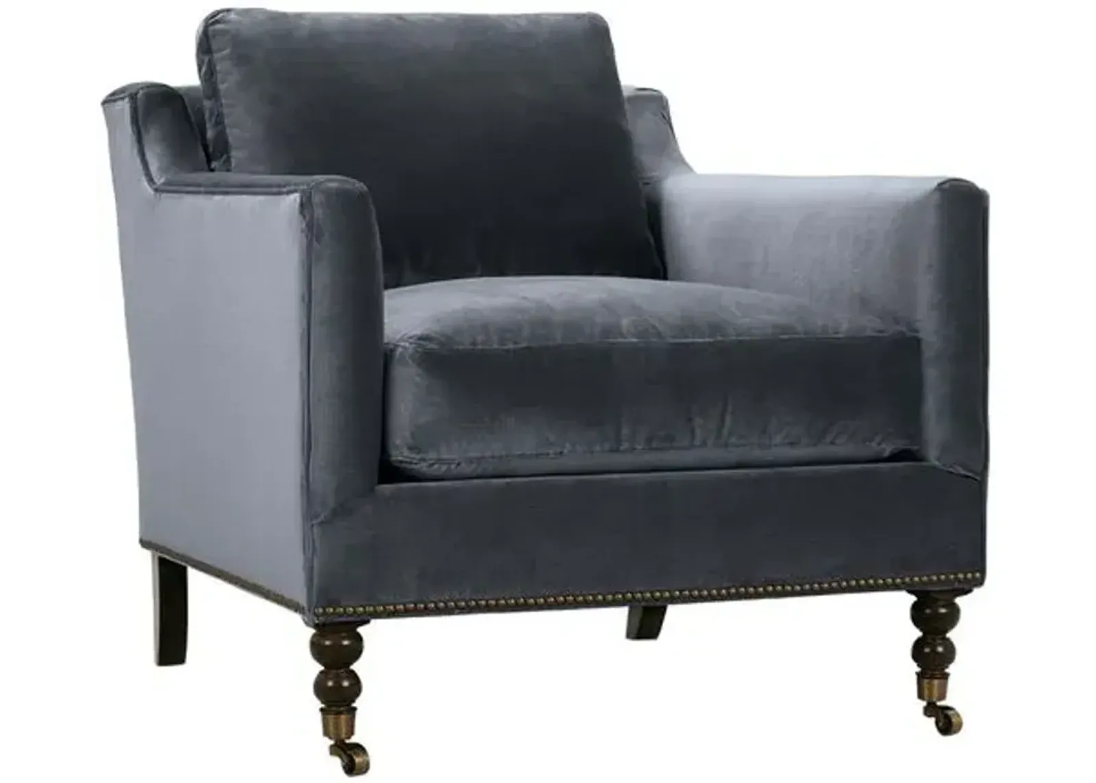 Margot Velvet Chair - Gray