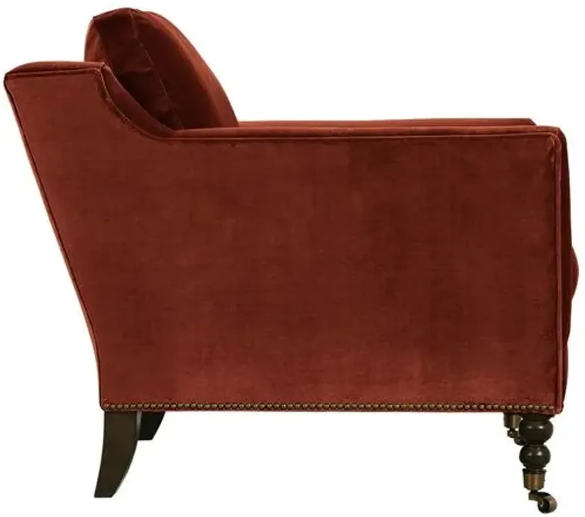 Margot Velvet Accent Chair - Brown, Comfortable, Durable, Velvet Upholstery, Cushioned