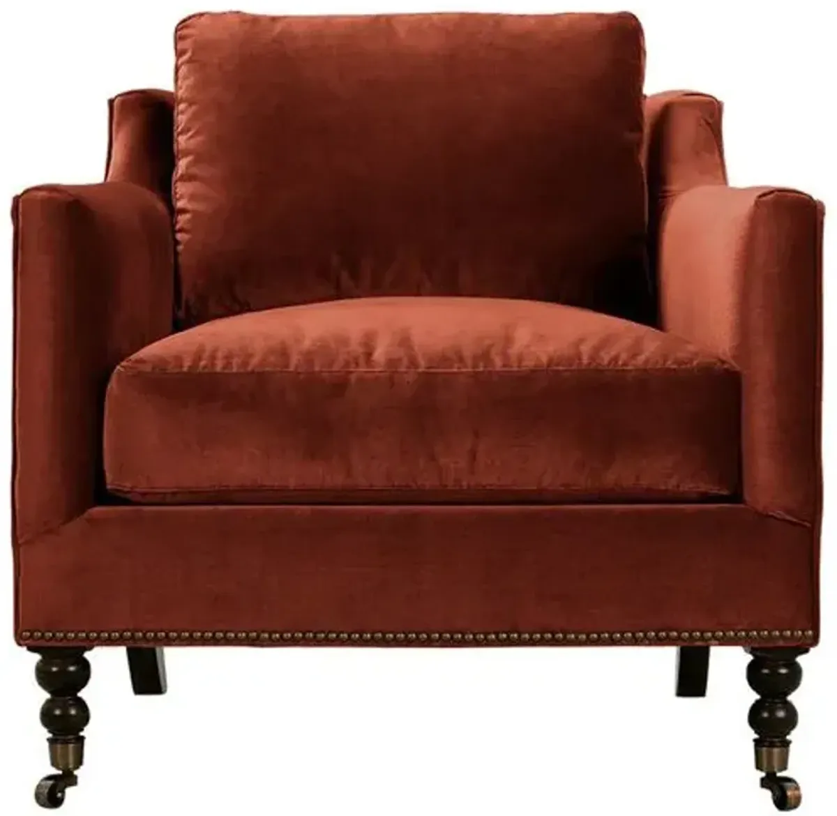 Margot Velvet Accent Chair - Brown, Comfortable, Durable, Velvet Upholstery, Cushioned