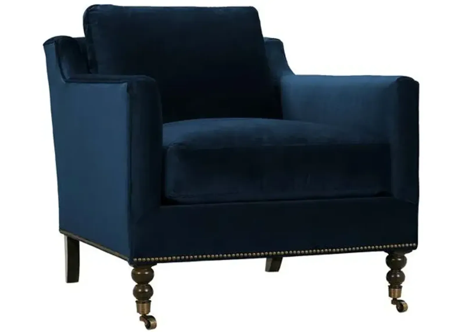 Margot Velvet Accent Chair - Blue, Comfortable, Durable, Velvet Upholstery, Cushioned