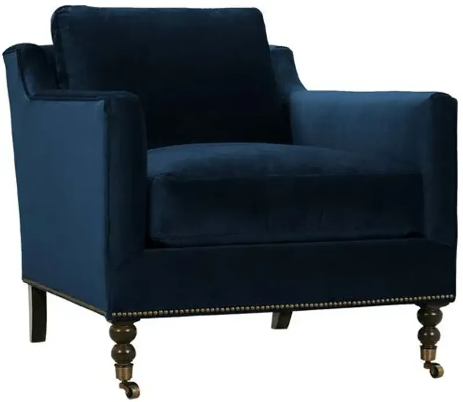 Margot Velvet Accent Chair - Blue, Comfortable, Durable, Velvet Upholstery, Cushioned