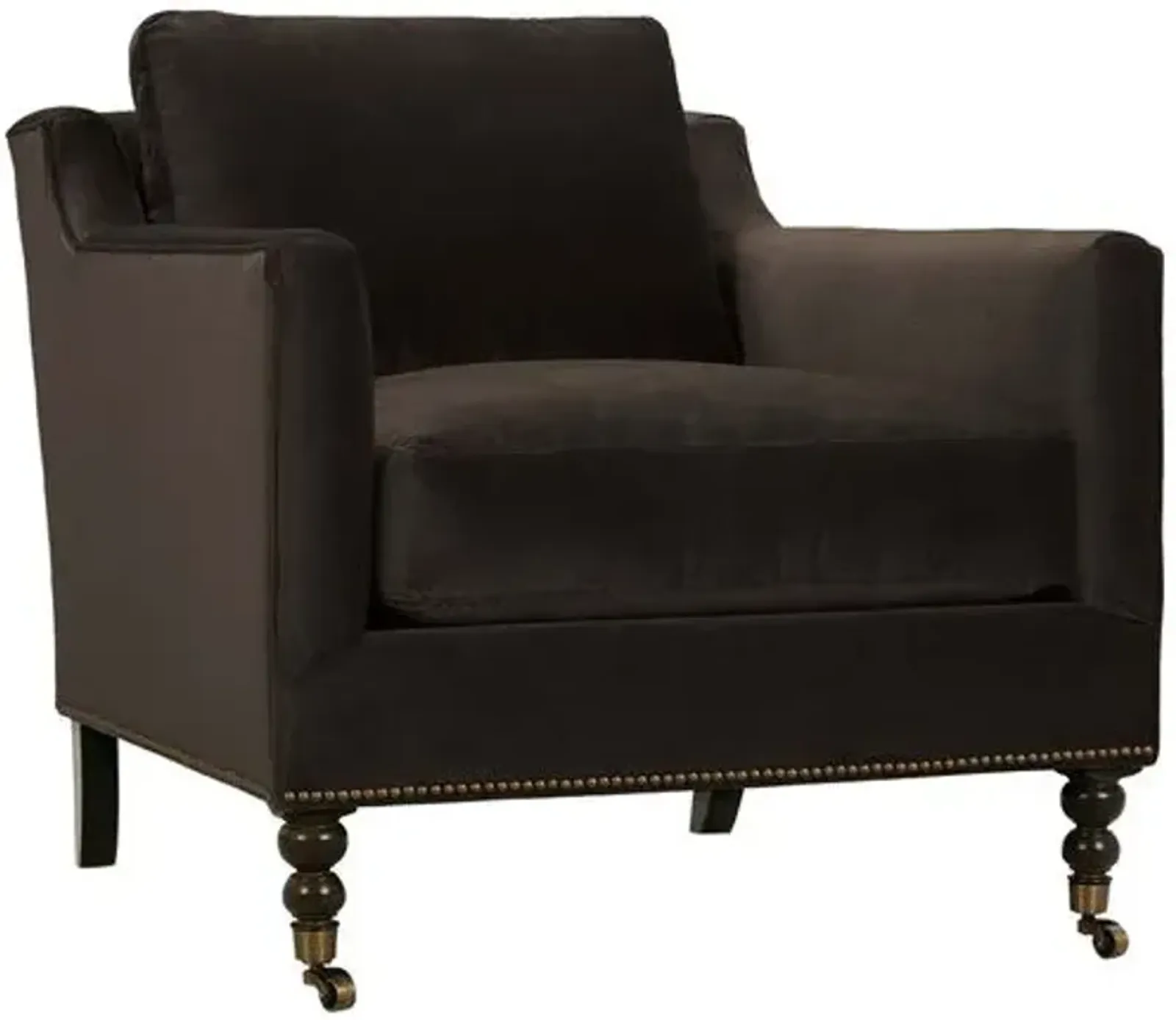 Margot Velvet Accent Chair - Brown, Comfortable, Durable, Velvet Upholstery, Cushioned