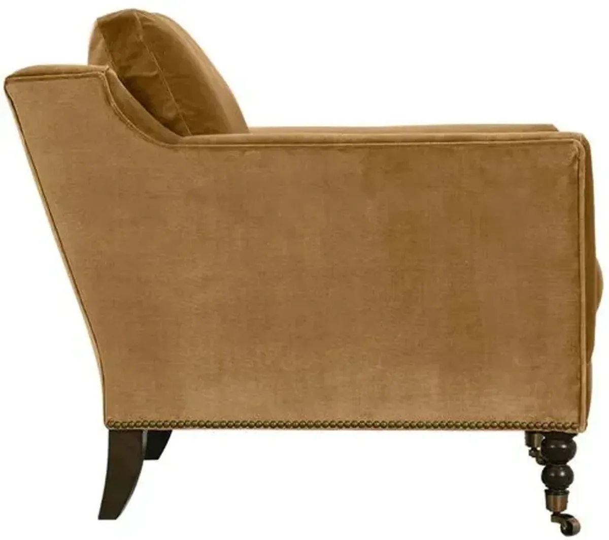 Margot Velvet Accent Chair - Brown, Comfortable, Durable, Velvet Upholstery, Cushioned