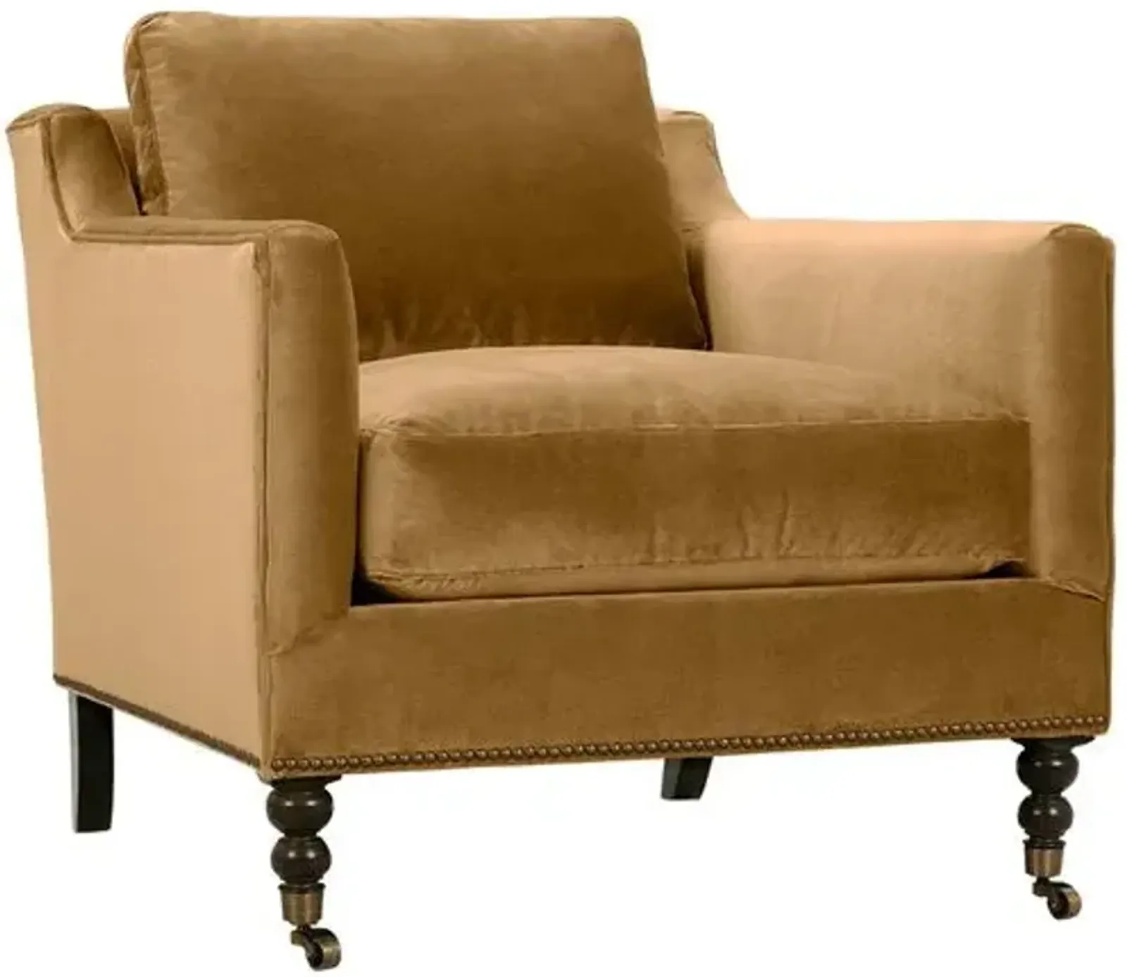 Margot Velvet Accent Chair - Brown, Comfortable, Durable, Velvet Upholstery, Cushioned