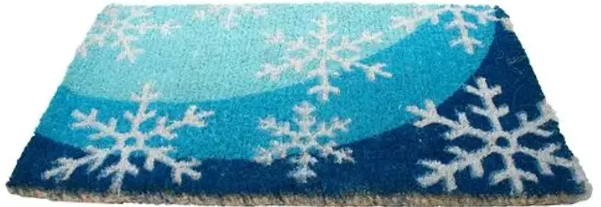 Blue Flakes Doormat - Blue/White