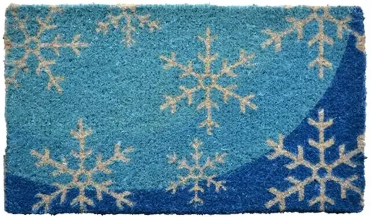 Blue Flakes Doormat - Blue/White