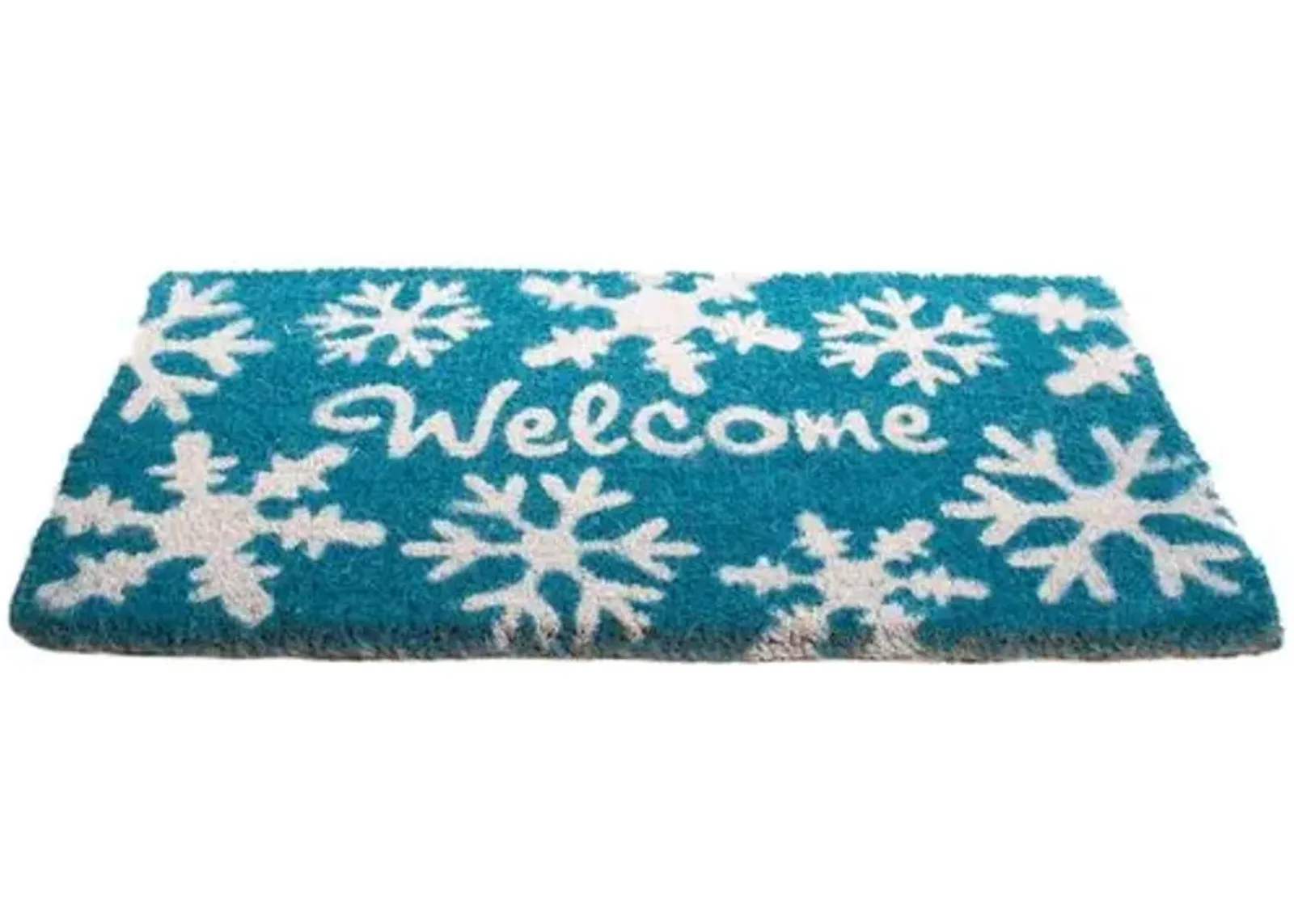 Welcome Snow Flakes Doormat - Blue/White