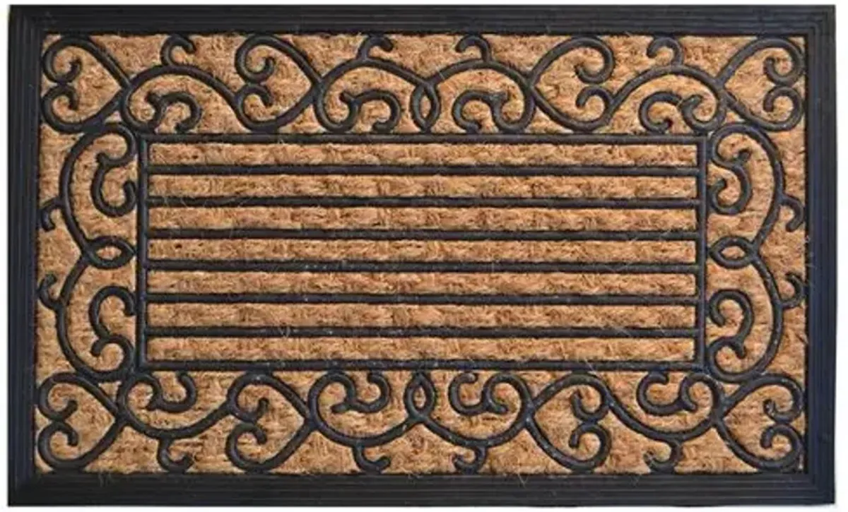 Vine Border Doormat - Brown