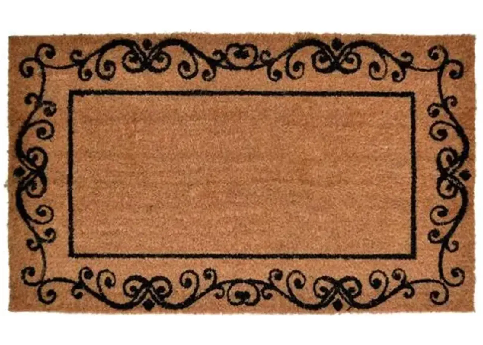 Decorative Border Doormat - Brown