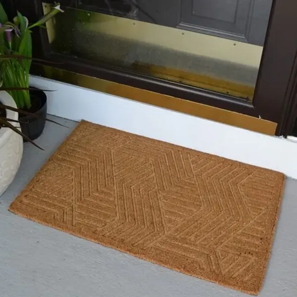 Embossed Graphics Doormat - Brown