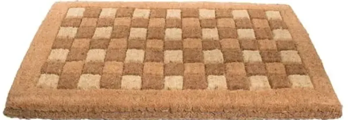 Square Pattern Doormat - Brown