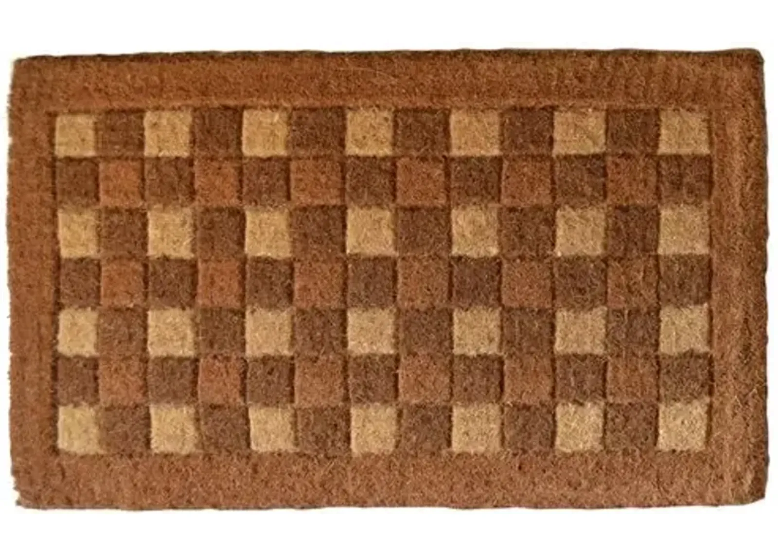 Square Pattern Doormat - Brown