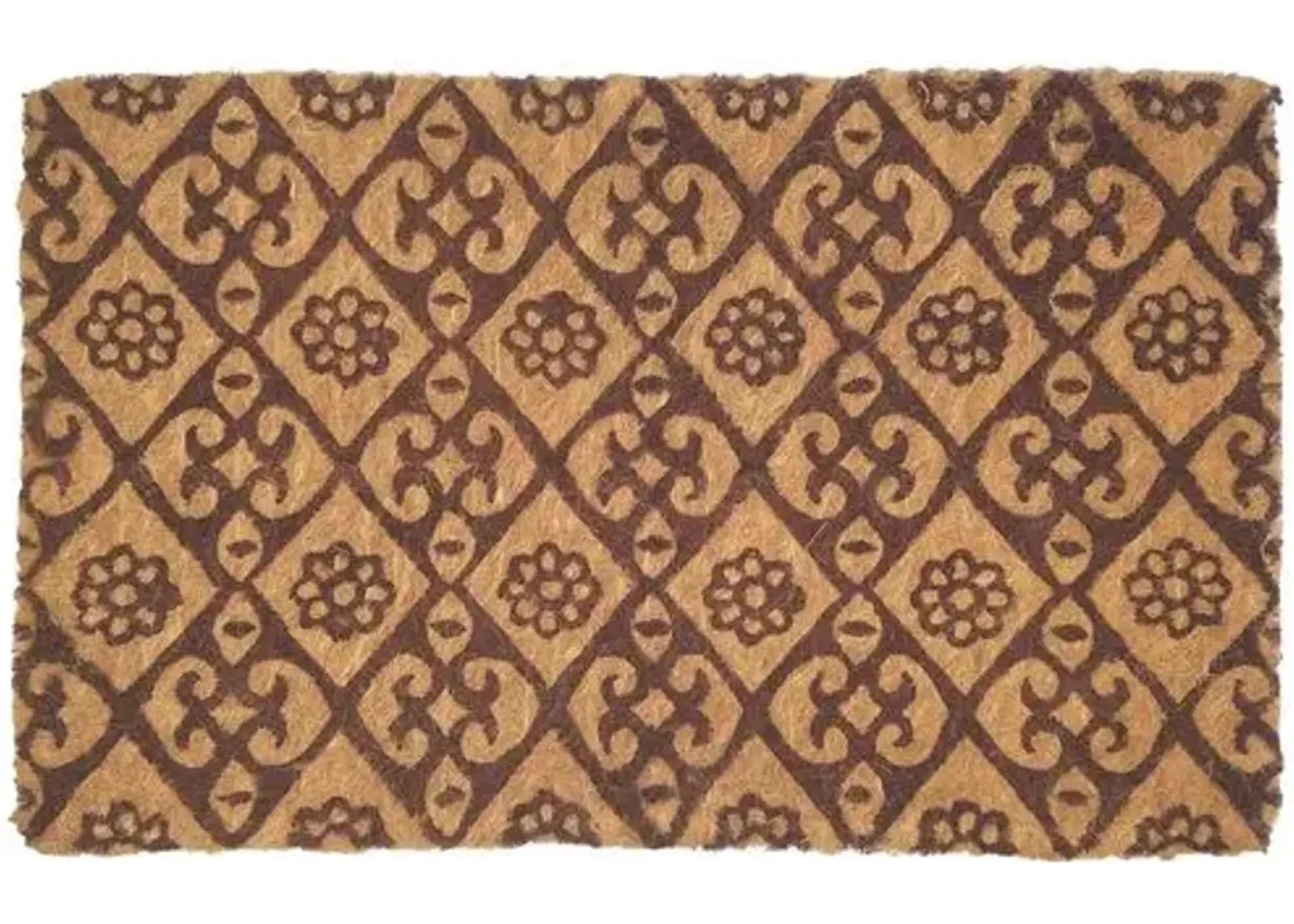 Floral Doormat - Brown