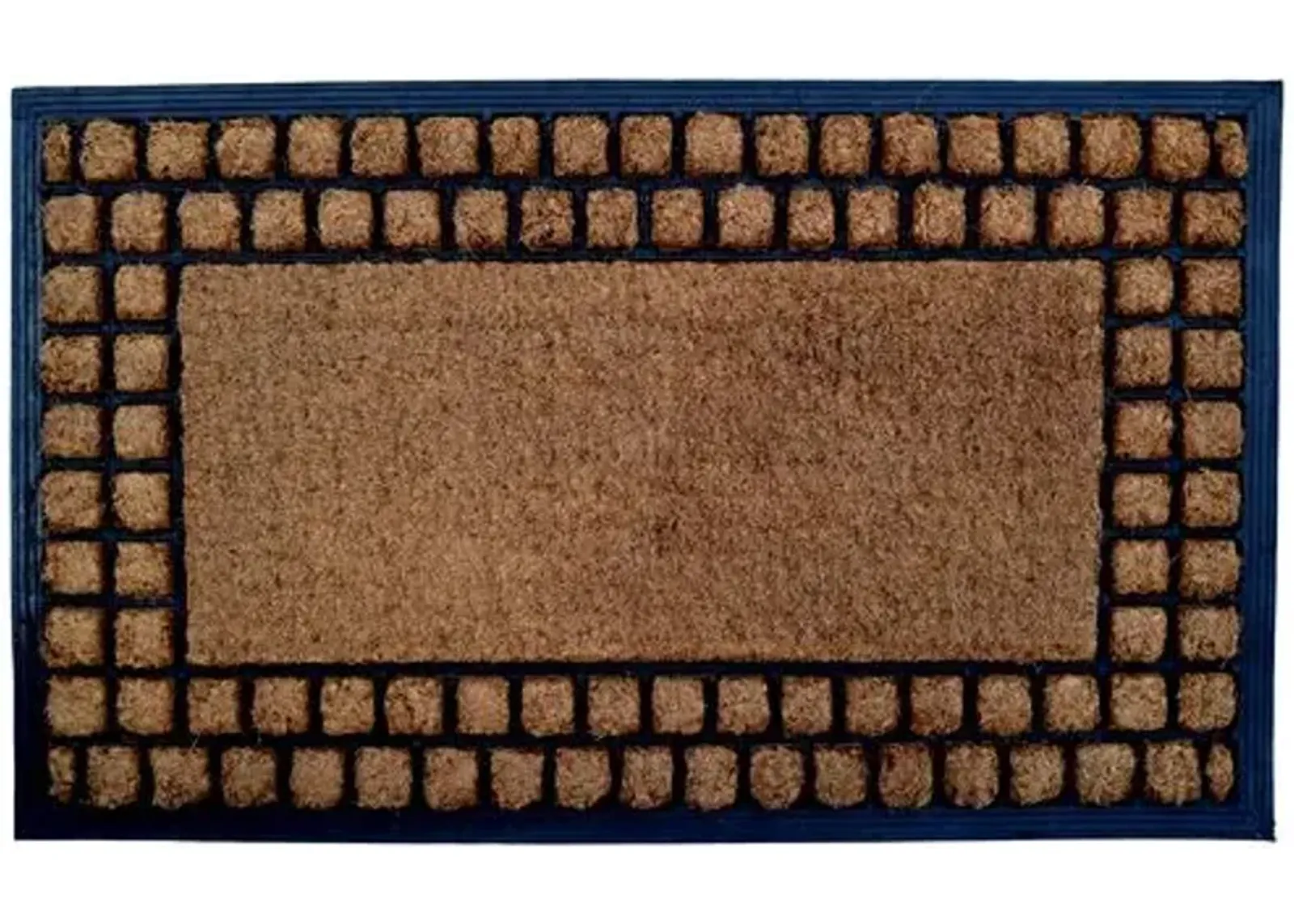 Checker Border Doormat - Brown