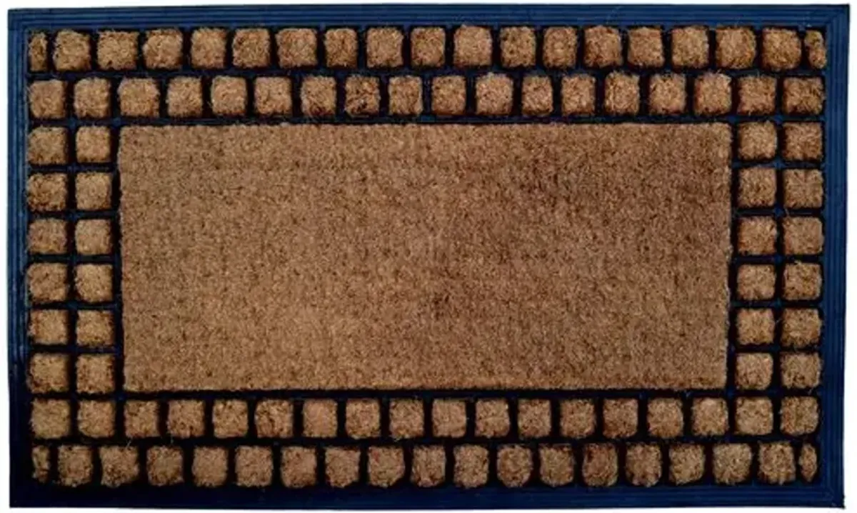 Checker Border Doormat - Brown