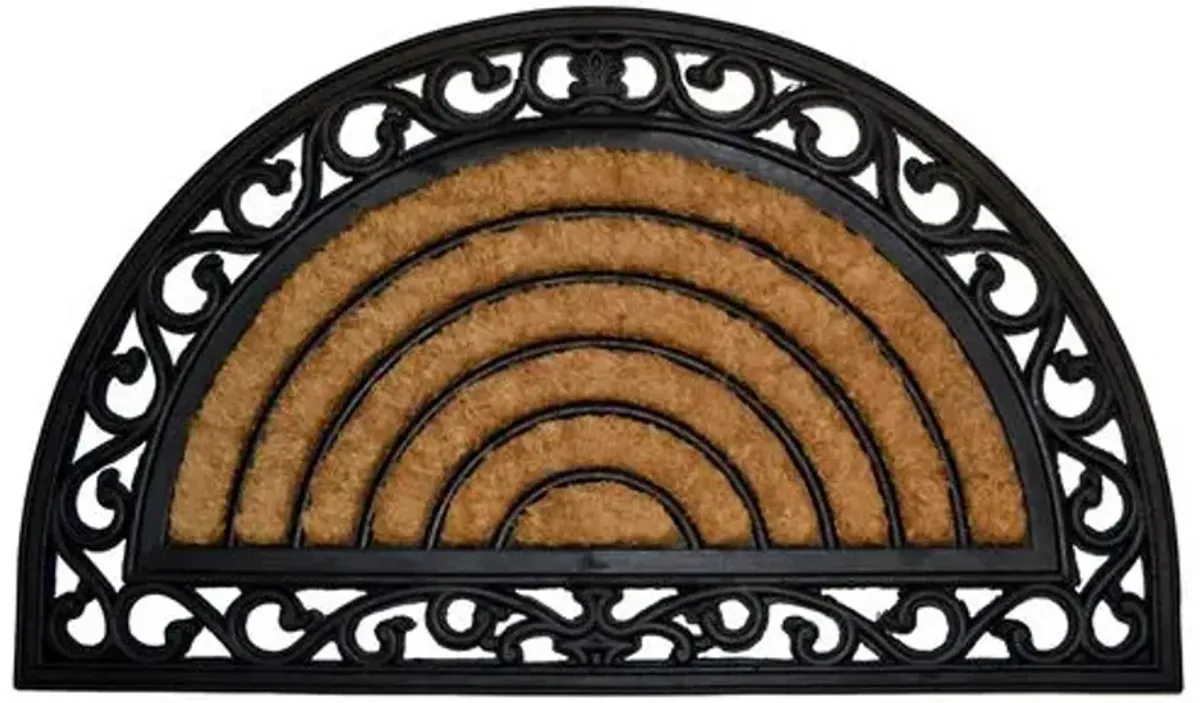 Grill Half Round Doormat - Brown