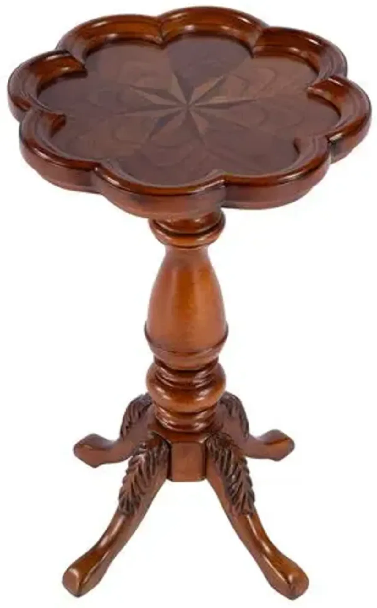 Andre Scalloped Edge Side Table - Brown