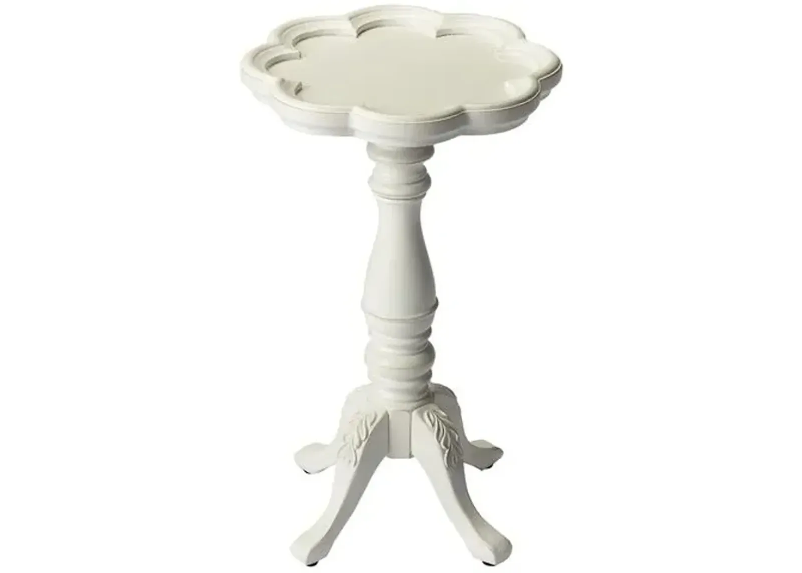 Andre Scalloped Edge Side Table - White