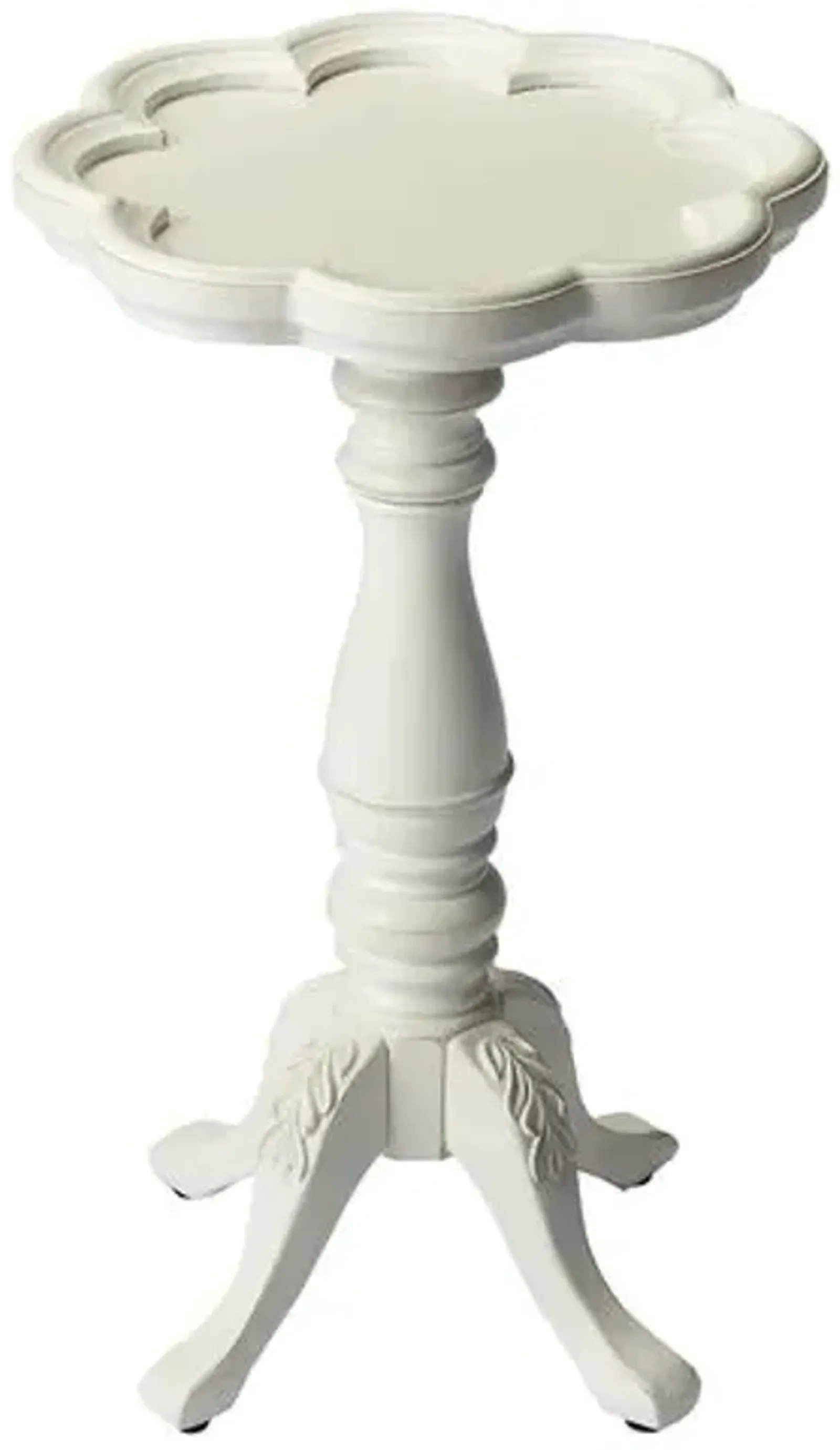 Andre Scalloped Edge Side Table - White