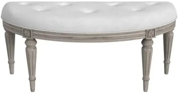 Brielle Upholstered Demilune Bench - Gray