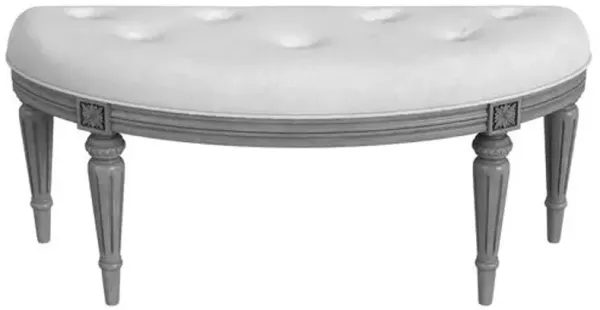 Brielle Upholstered Demilune Bench - Gray