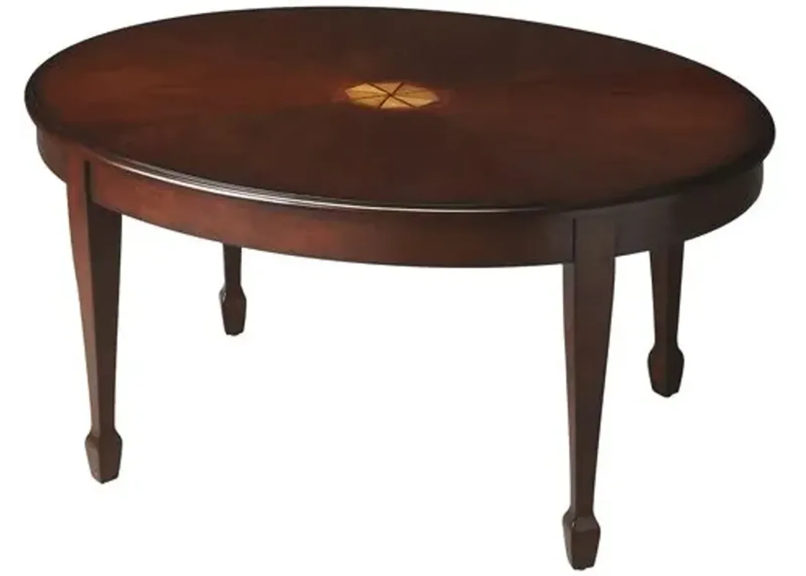 Luca Oval Wood Coffee Table - Brown