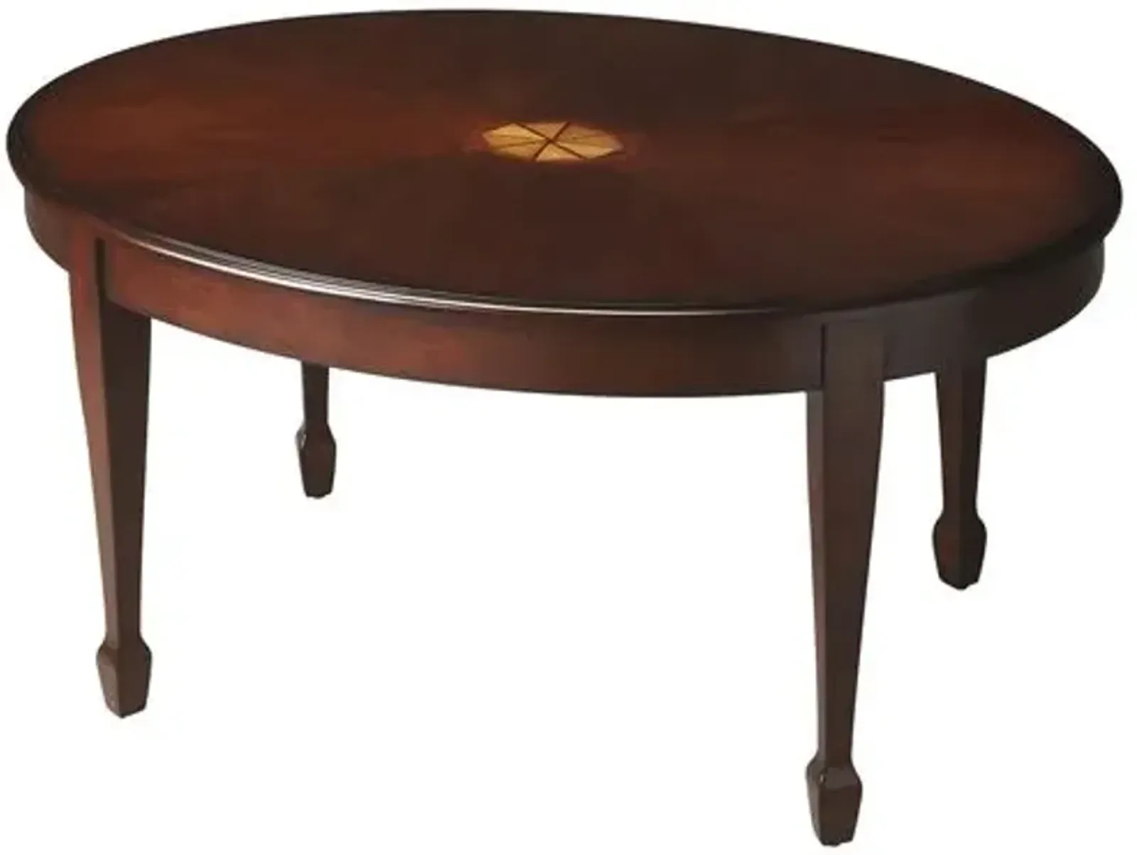 Luca Oval Wood Coffee Table - Brown