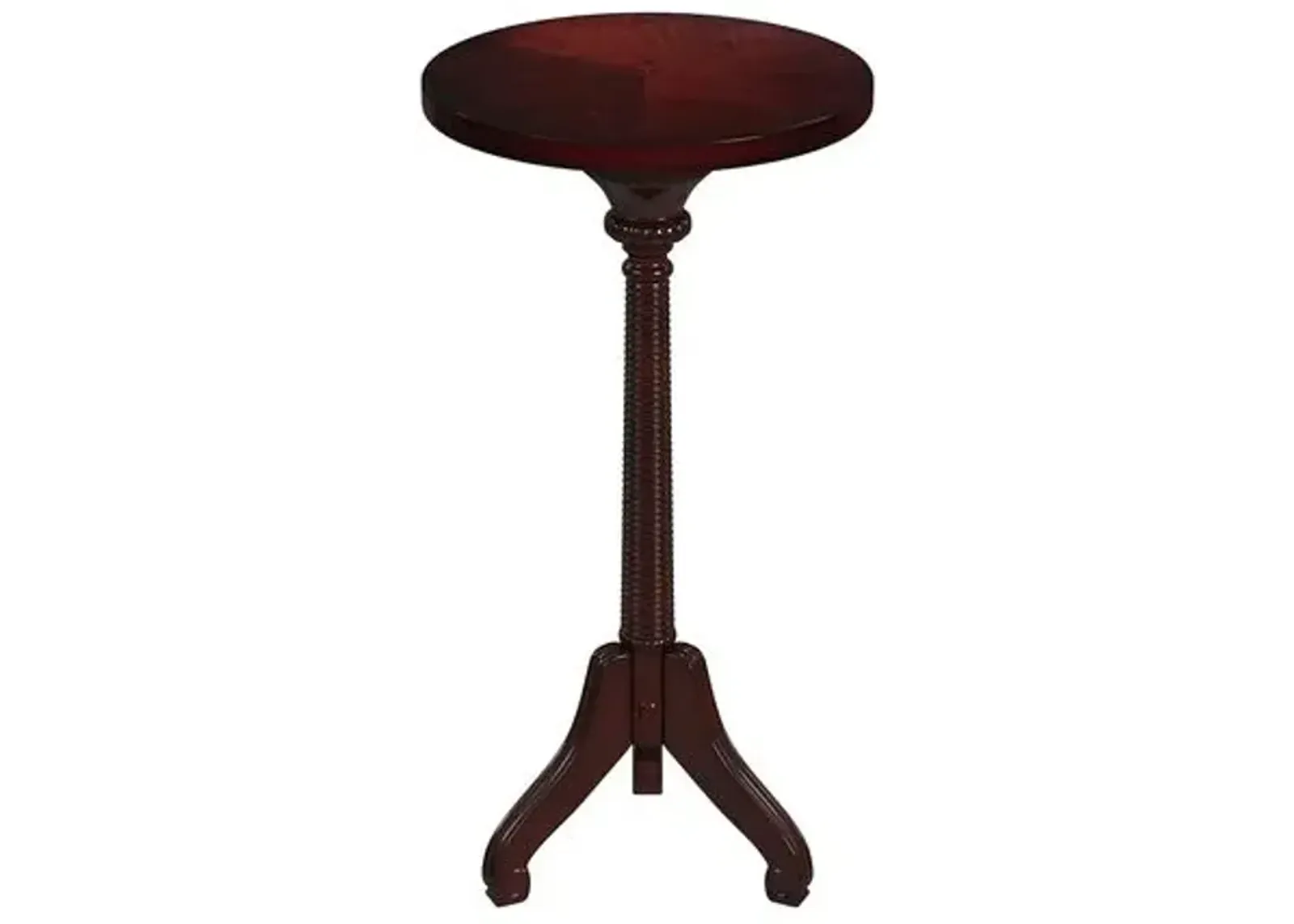 Kai Pedestal Side Table - Cherry - Brown