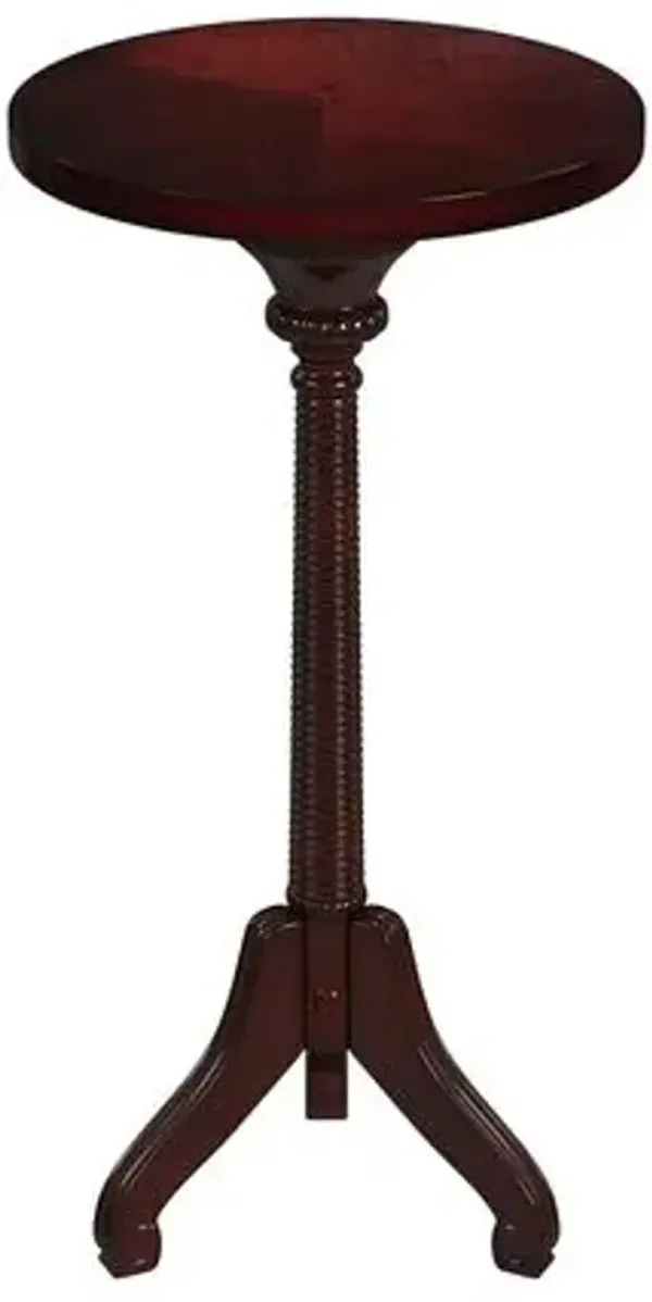 Kai Pedestal Side Table - Cherry - Brown