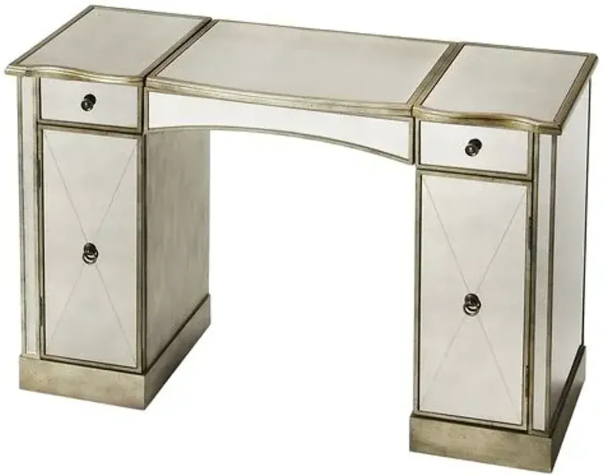 Mateo Mirrored Vanity Table - Silver