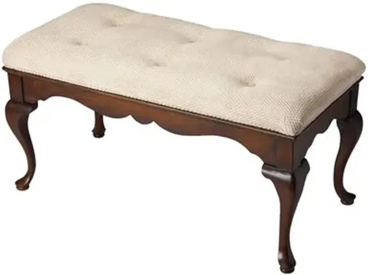 Jaxon Wooden Upholstered Bench - Brown