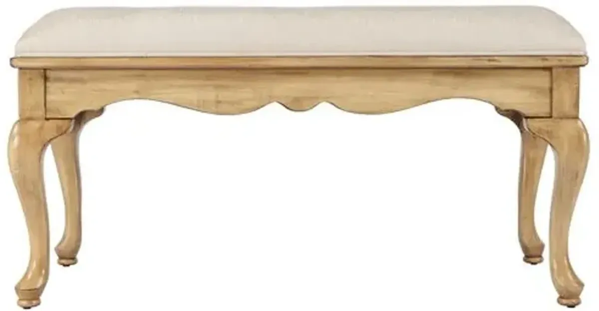 Jaxon Wooden Upholstered Bench - Beige