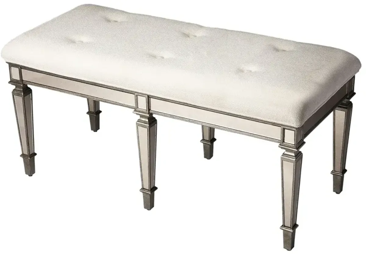 Mateo Upholstered Mirrored Bench