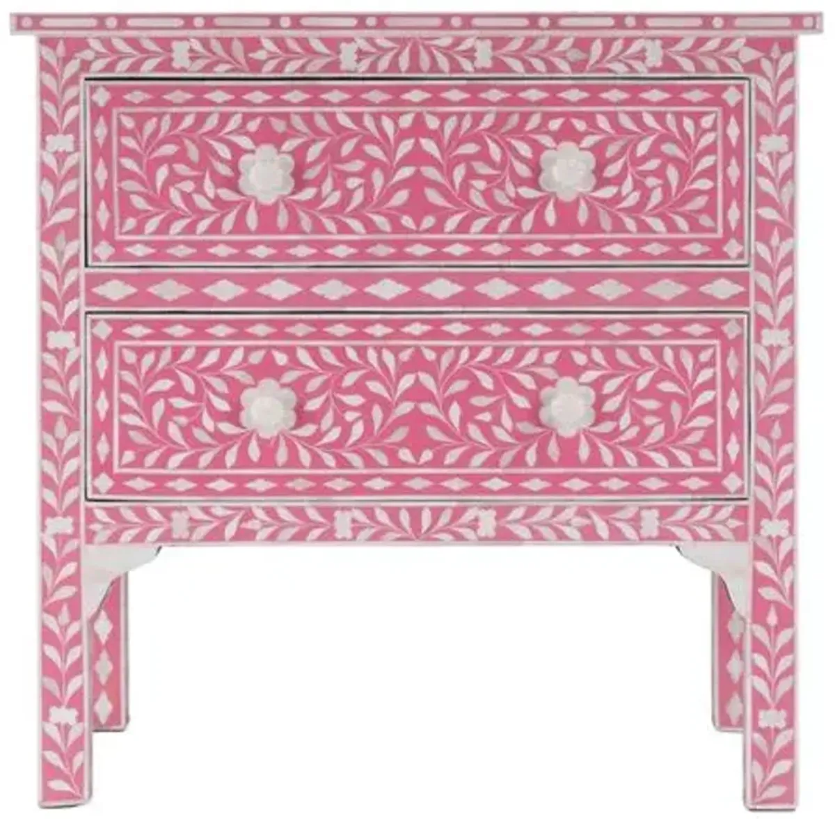 Anthony Bone Inlay Accent Chest - Pink