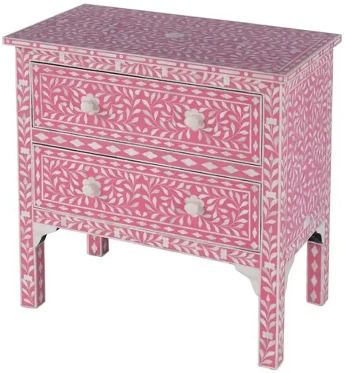 Anthony Bone Inlay Accent Chest - Pink