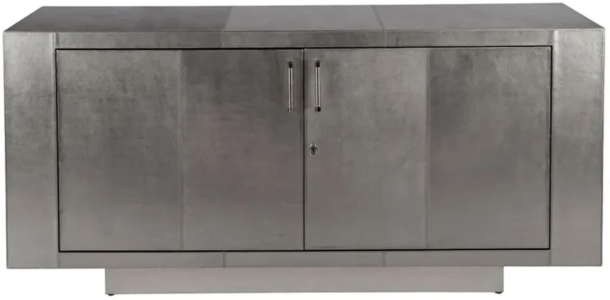 Jude Leather 70" Buffet Sideboard - Silver