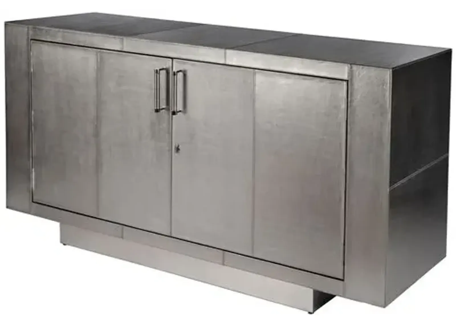 Jude Leather 70" Buffet Sideboard - Silver