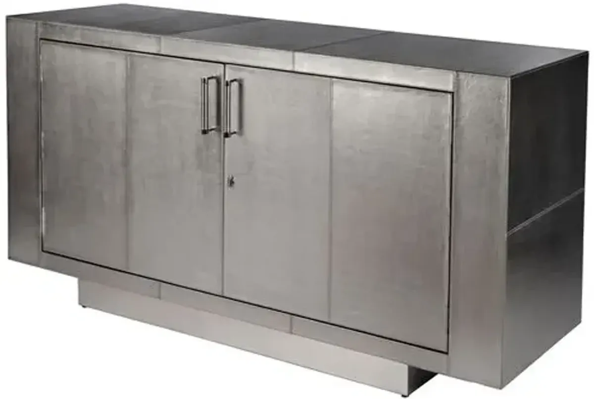 Jude Leather 70" Buffet Sideboard - Silver