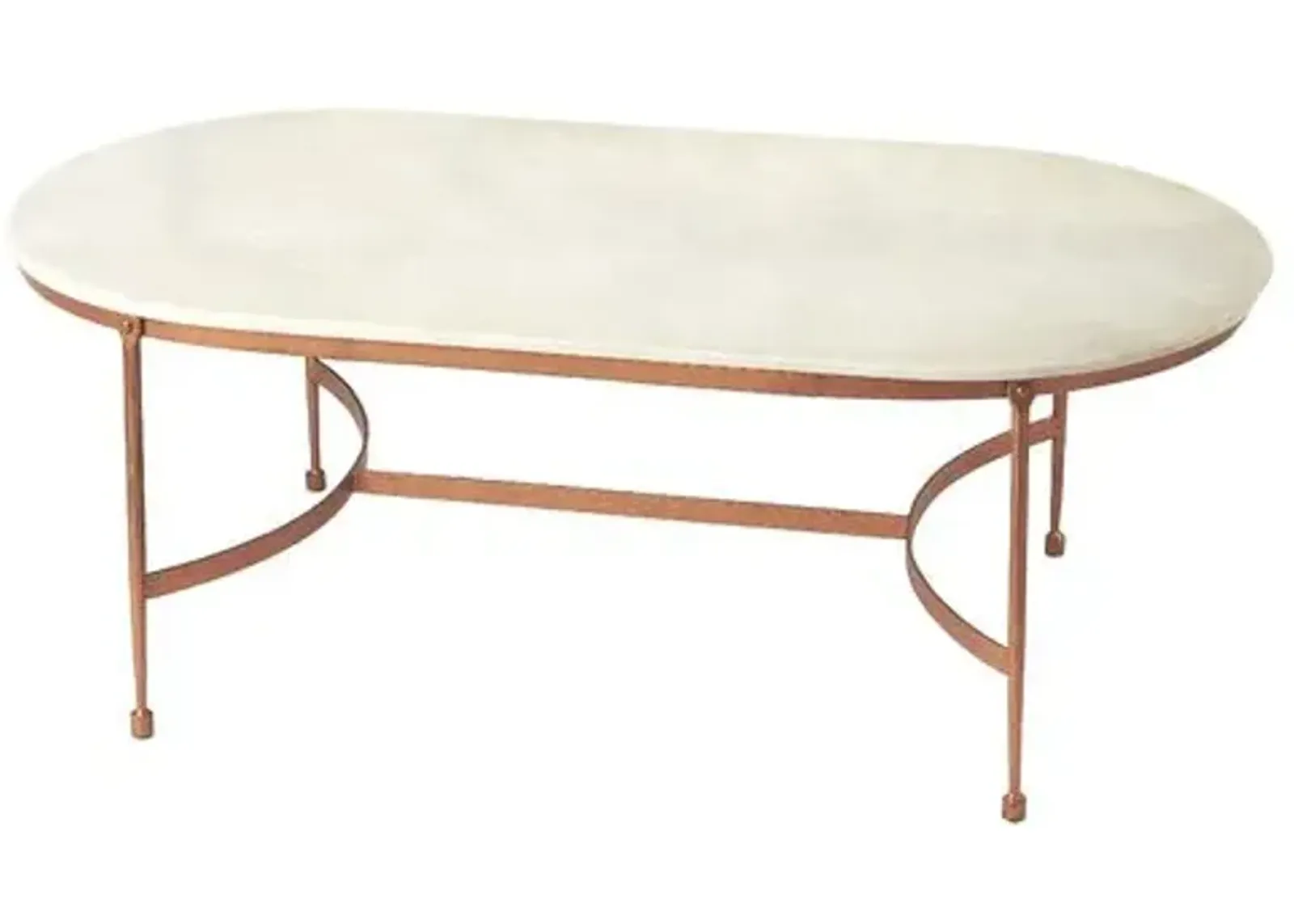 Gideon Marble Top Coffee Table - Ivory/Brass