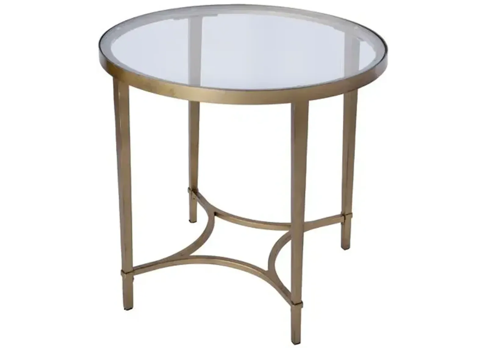 Ellie Oval End Table - Antique Gold