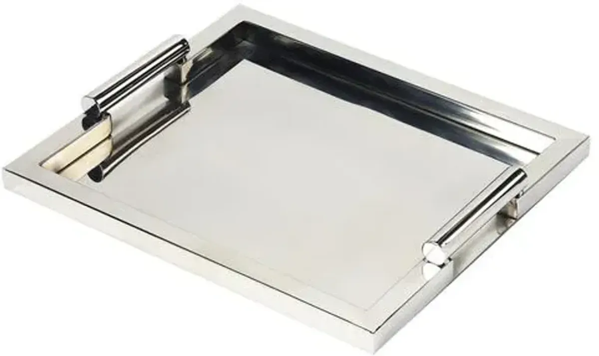 Elijah Serving Tray - Stainless Steel - Silver