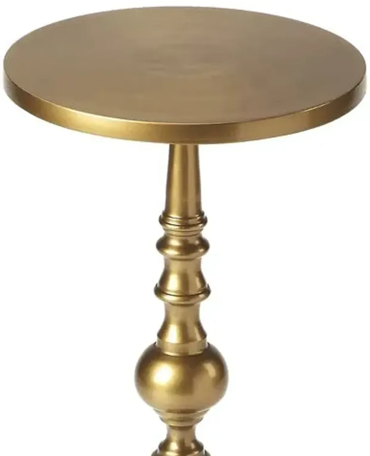 Laurel Round Pedestal Side Table - Gold