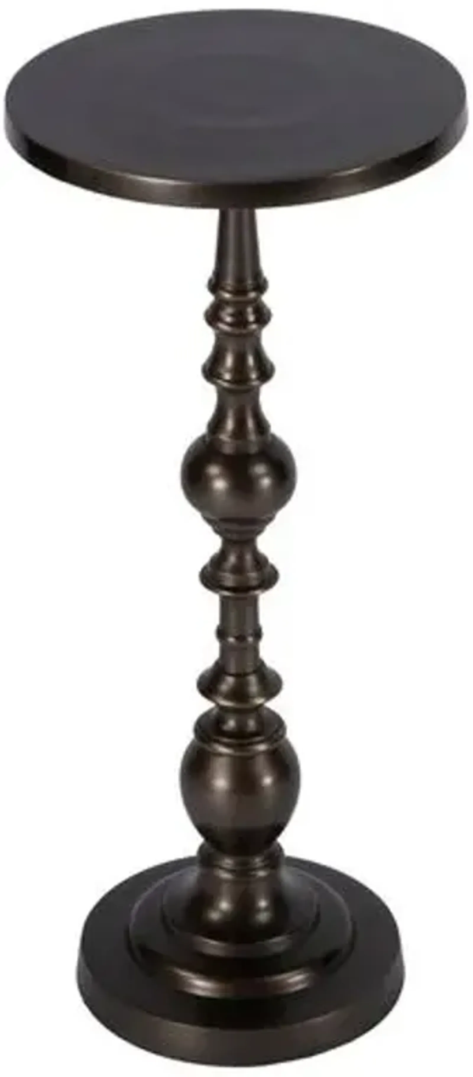 Laurel Round Pedestal Side Table - Brown