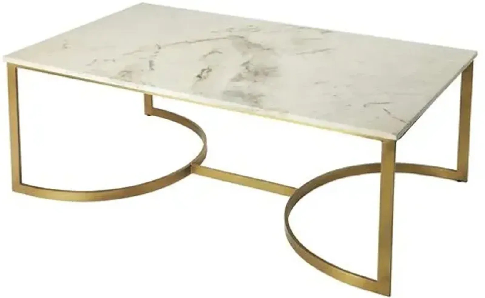 Lincoln Marble Top Coffee Table - Ivory/Gold