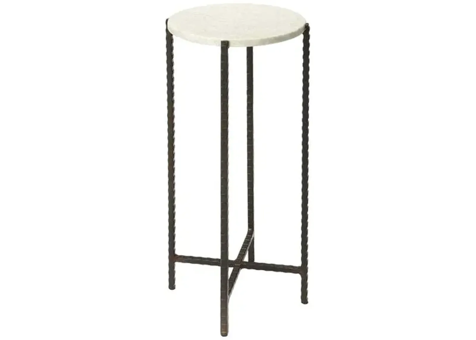 Dylan Round Marble Top Side Table - Ivory