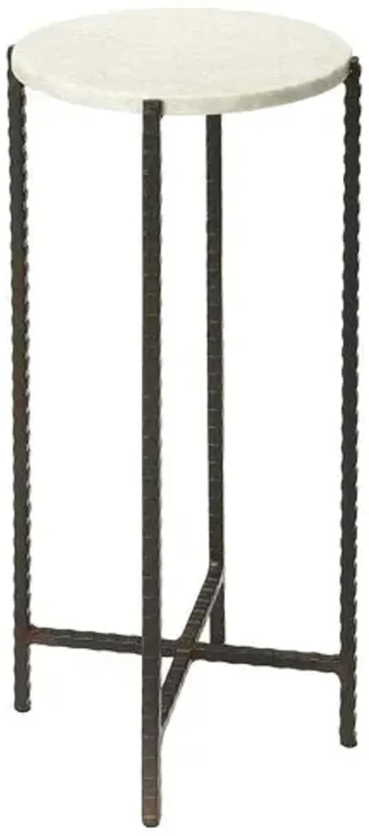 Dylan Round Marble Top Side Table - Ivory