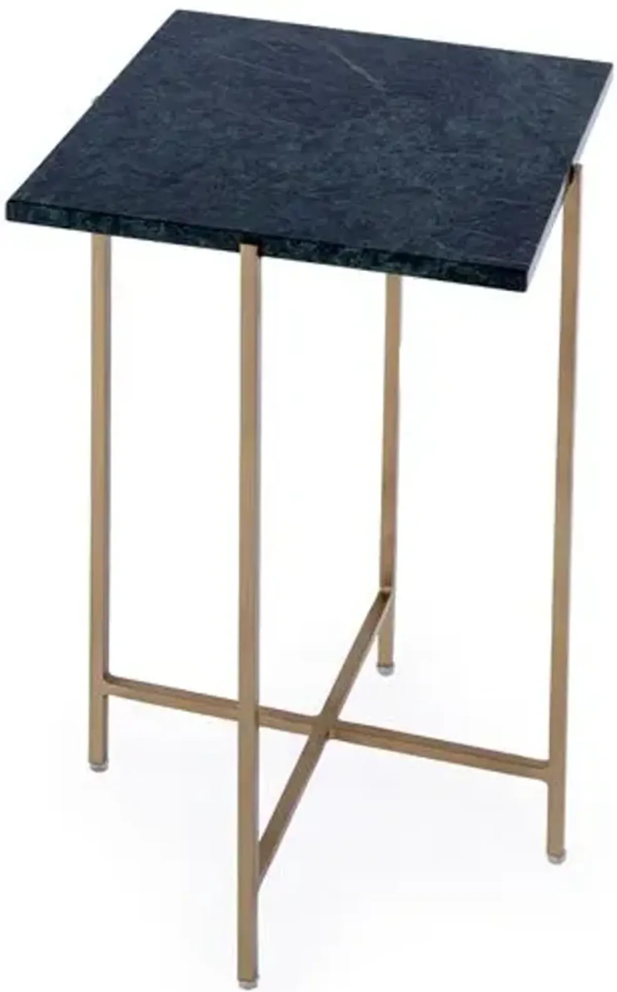 Dylan Square Marble & Metal Side Table - Green