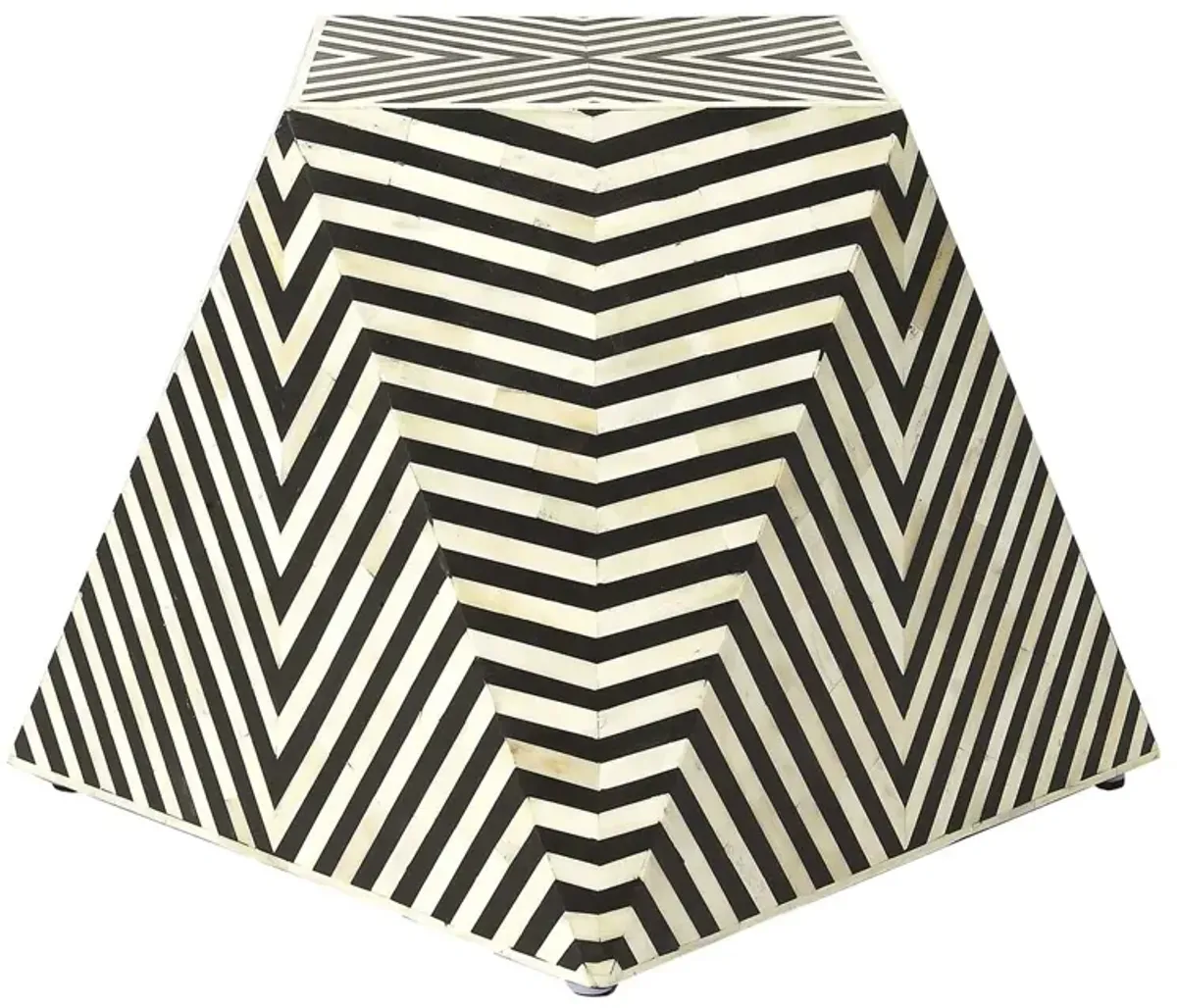 Amara Bone Inlay Side Table, Black/Ivory